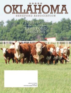 The cover of the Oklahoma Cattle Breeders Association features shows and Hereford cattle.