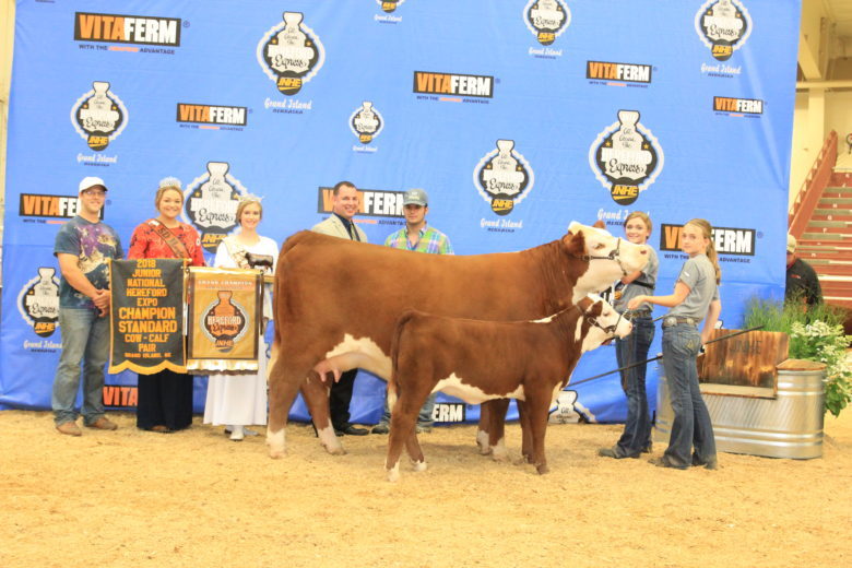 Geye, Eudy Win Cow-Calf Show at Junior National Hereford Expo